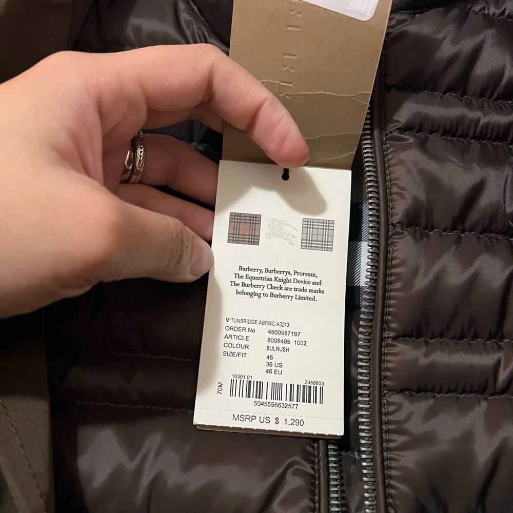 SOLD OFF POSHMARK 
Burberry Tunbridge Waterproof Coat with removable Down Vest - Picture 4 of 13